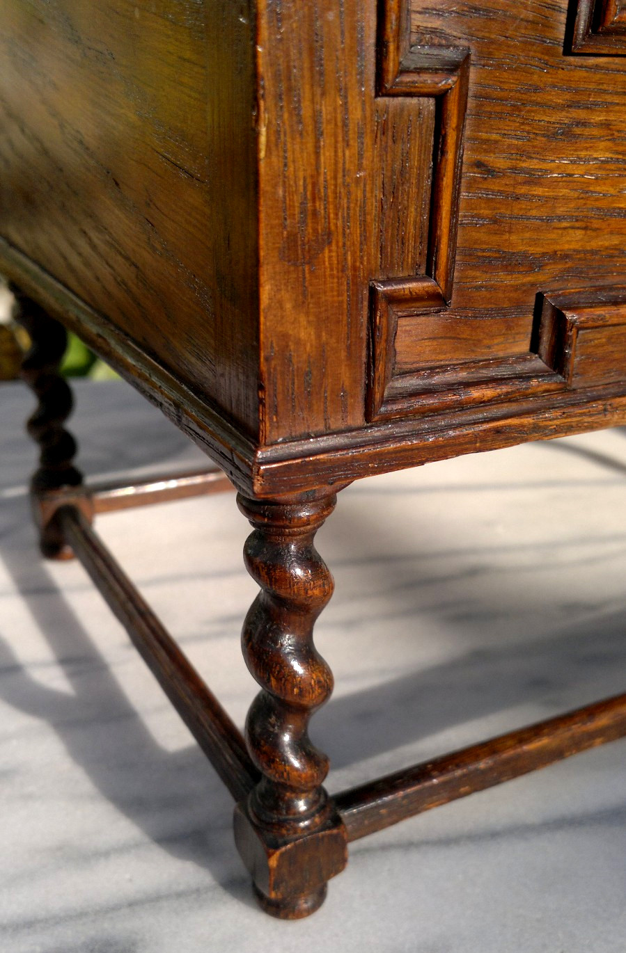 Antique English Oak Miniature 19th Century Apprentice Piece Table Desk Caddy