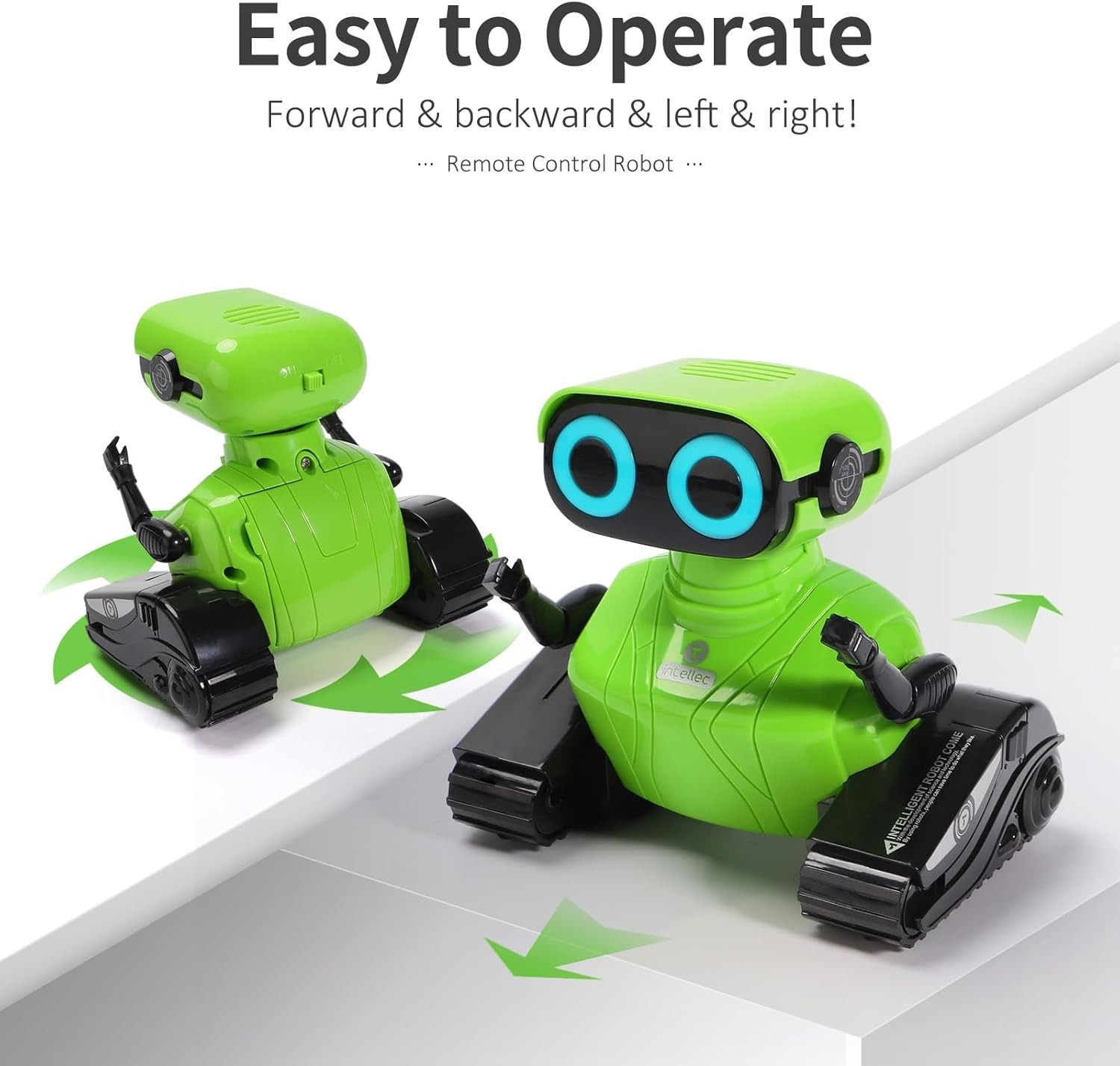 GILOBABY Robot Toy Remote Control RC Robots for Kids 3+ with LED Eyes GREEN, NEW