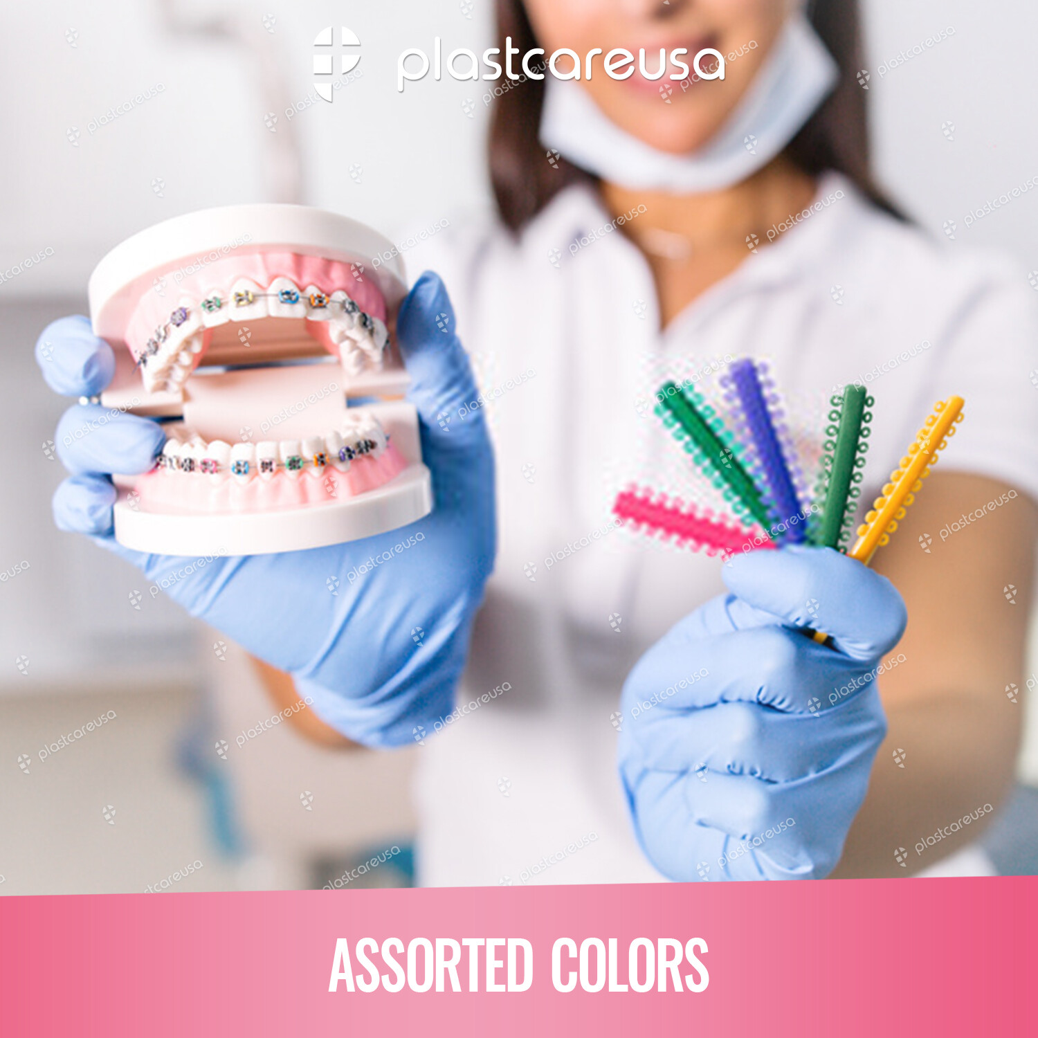 2080 Dental Ligature Rubber Ties Bands Braces Orthodontic Elastic Colored 2 Bags