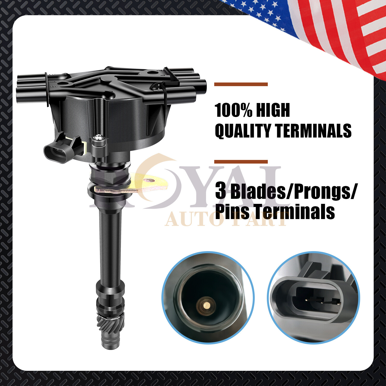 GM02 Distributor & ACDelco Spark Plugs & Wires for 96-05 Chevy GMC Truck 4.3L