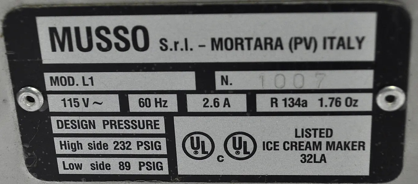 Used Musso Lussino L1 1.5 Quart Ice Cream Maker