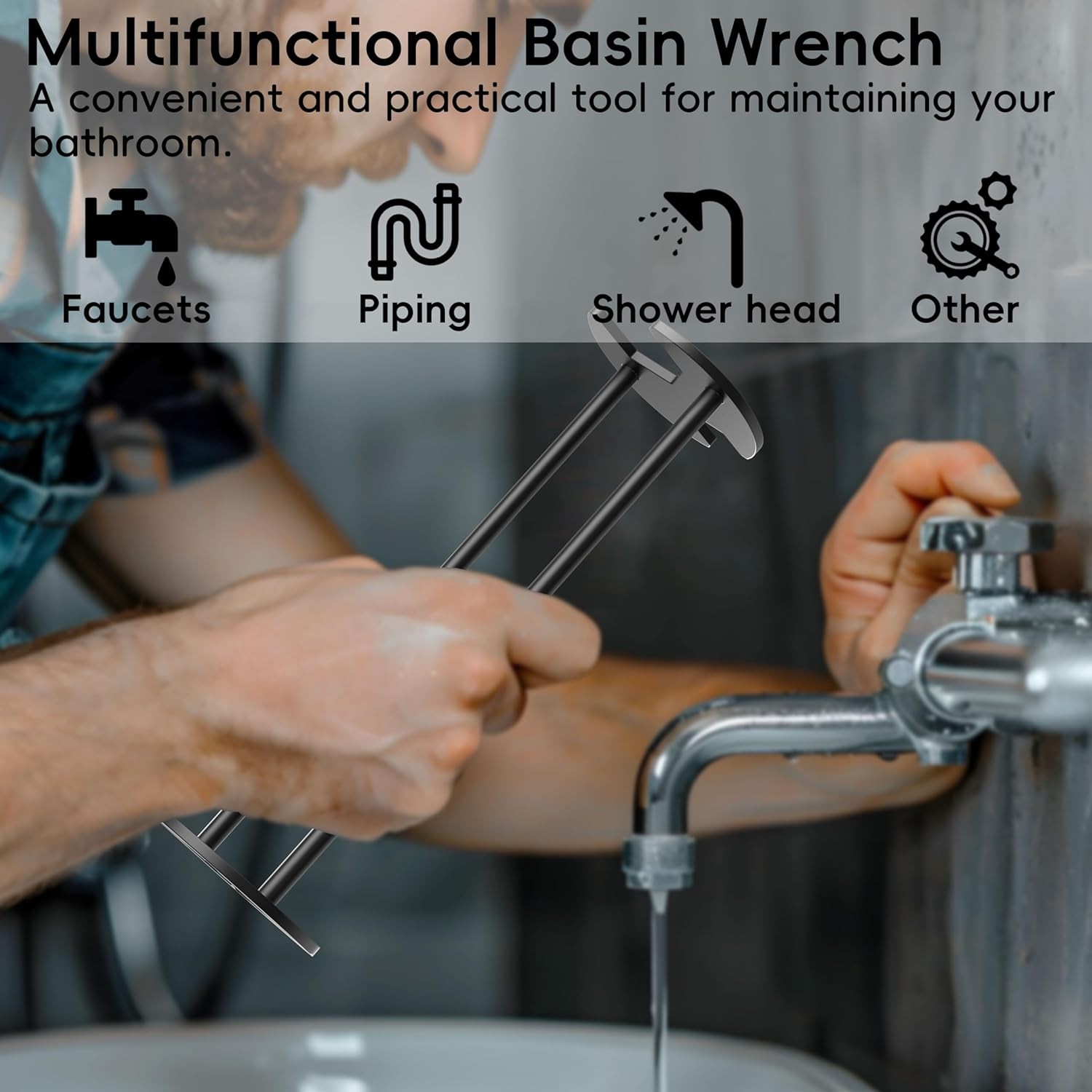 Multi-functional Sink Wrench Set 2-Pack Basin and Faucet Wrench Tools Free ship