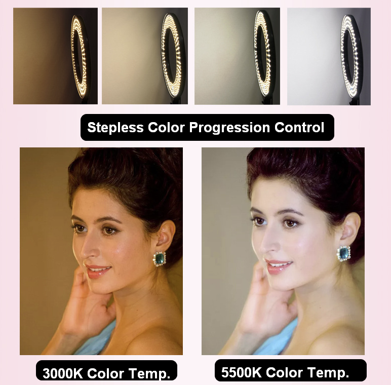 Fodoto 14" inch BiColor LED Ring Light Kit with Stand Social Media/Beauty Shoot