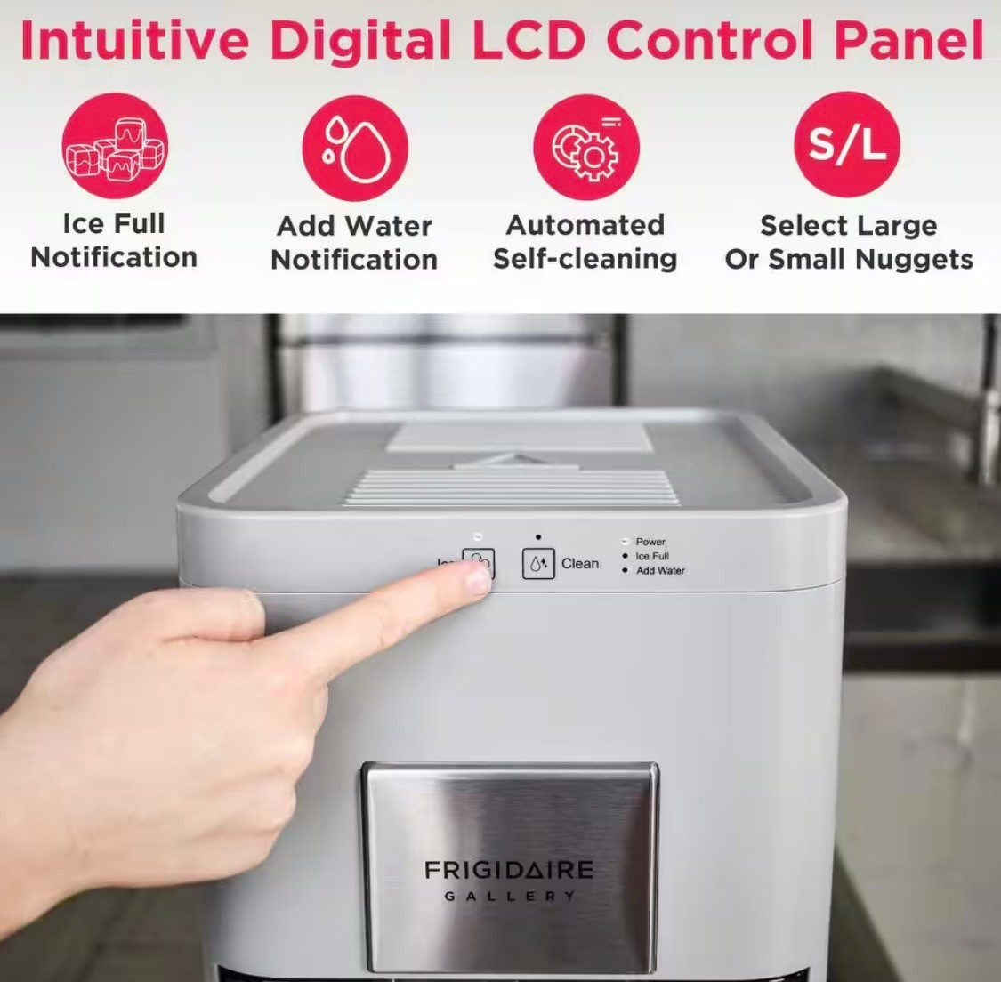 Frigidaire Gallery Artisanal Clear Sphere Ice Maker Touch Control Grey NEW 12 In