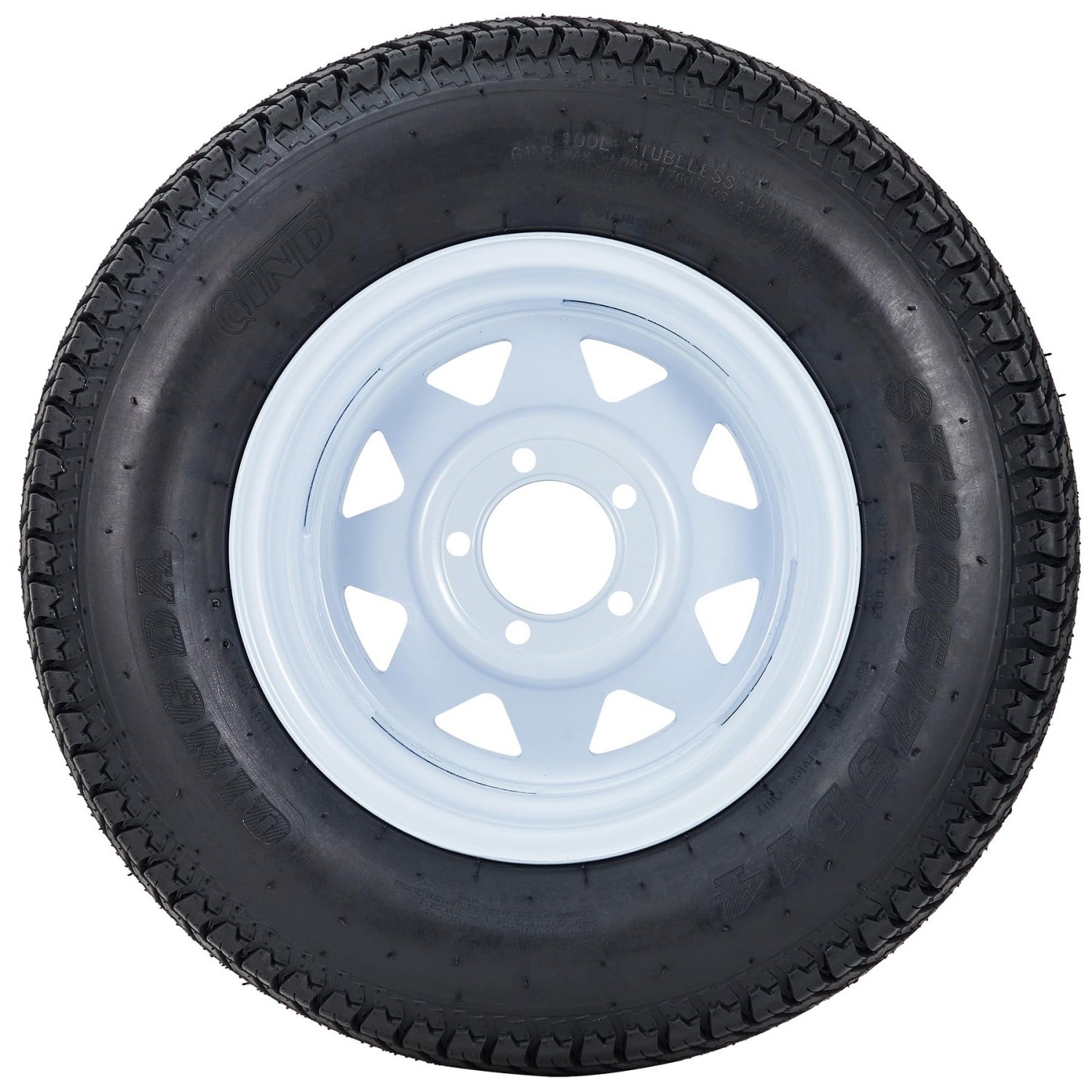 Set Of 4 ST205/75D14 205 75 14 Trailer Tires & Wheels 14" Rims 5 Lug on 4.5" 6PR