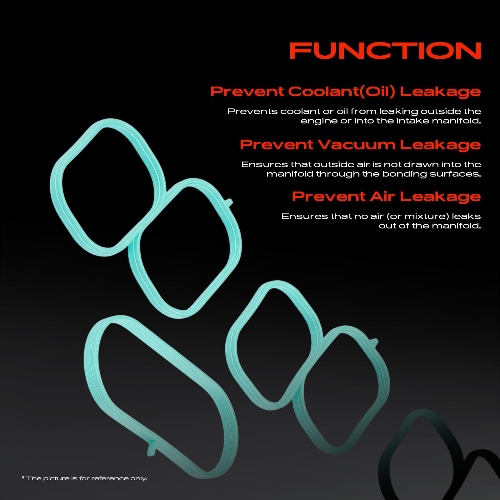 Upper Fuel Injection Plenum Gasket Set for Nissan Frontier 05-19 Pathfinder 4.0L