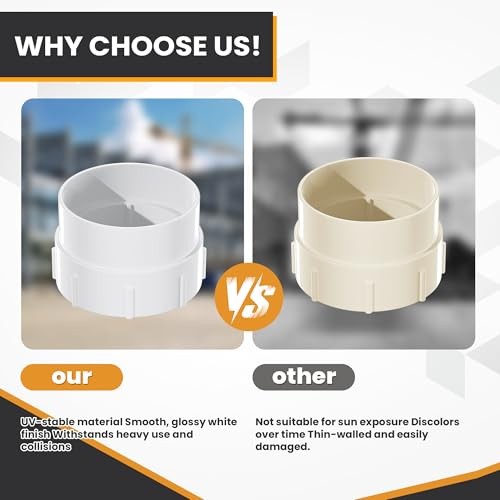 6''Sewer Cleanout Adapter with Plug Pipe Fitting, PVC DWV Flush Sewer Cleanout