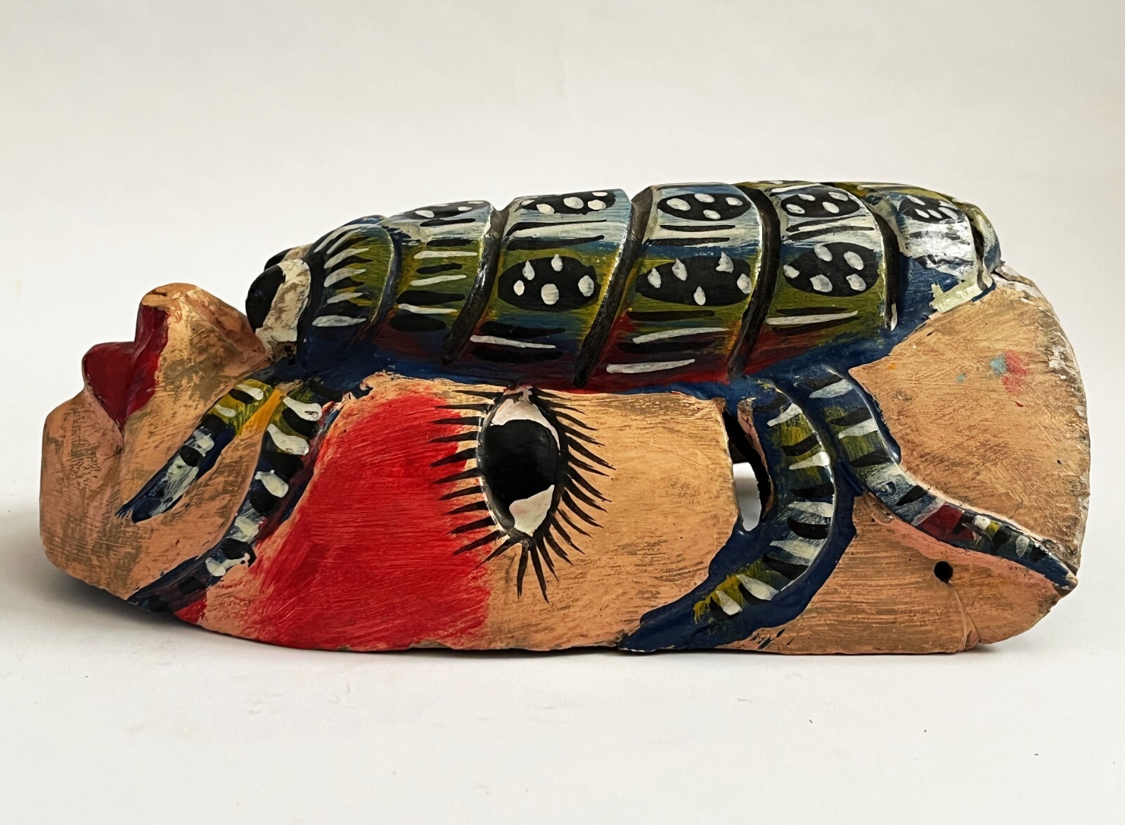 MEXICAN GUERRERO WOOD SHRIMP LOBSTER MASK DIA DE MUERTOS DAY OF DEAD CARNIVAL