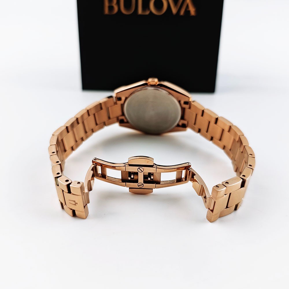 Bulova Surveyor 97P156 Grey-Rose Gold Diamond Dial Quartz Women's 31mm Watch NEW