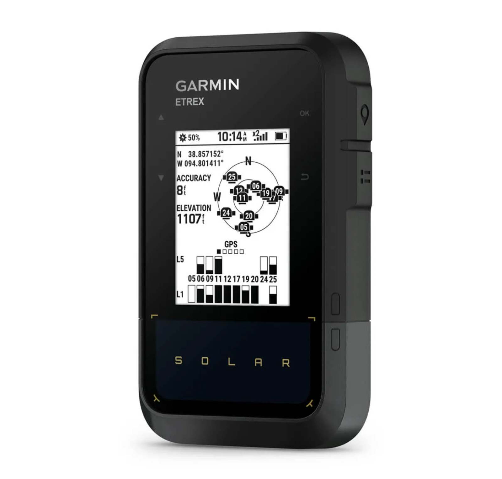 Garmin eTrex Solar Outdoor Handheld GPS With Solar Charging 010-02782-00