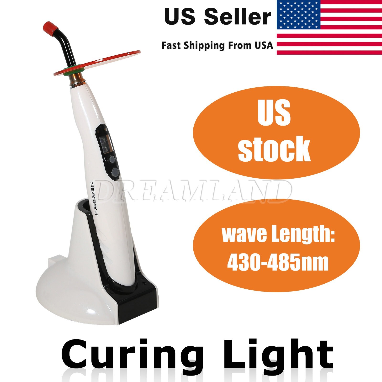 Woodpecker Style Wireless Cordless LED Dental Curing Light Lamp Teeth Whitening