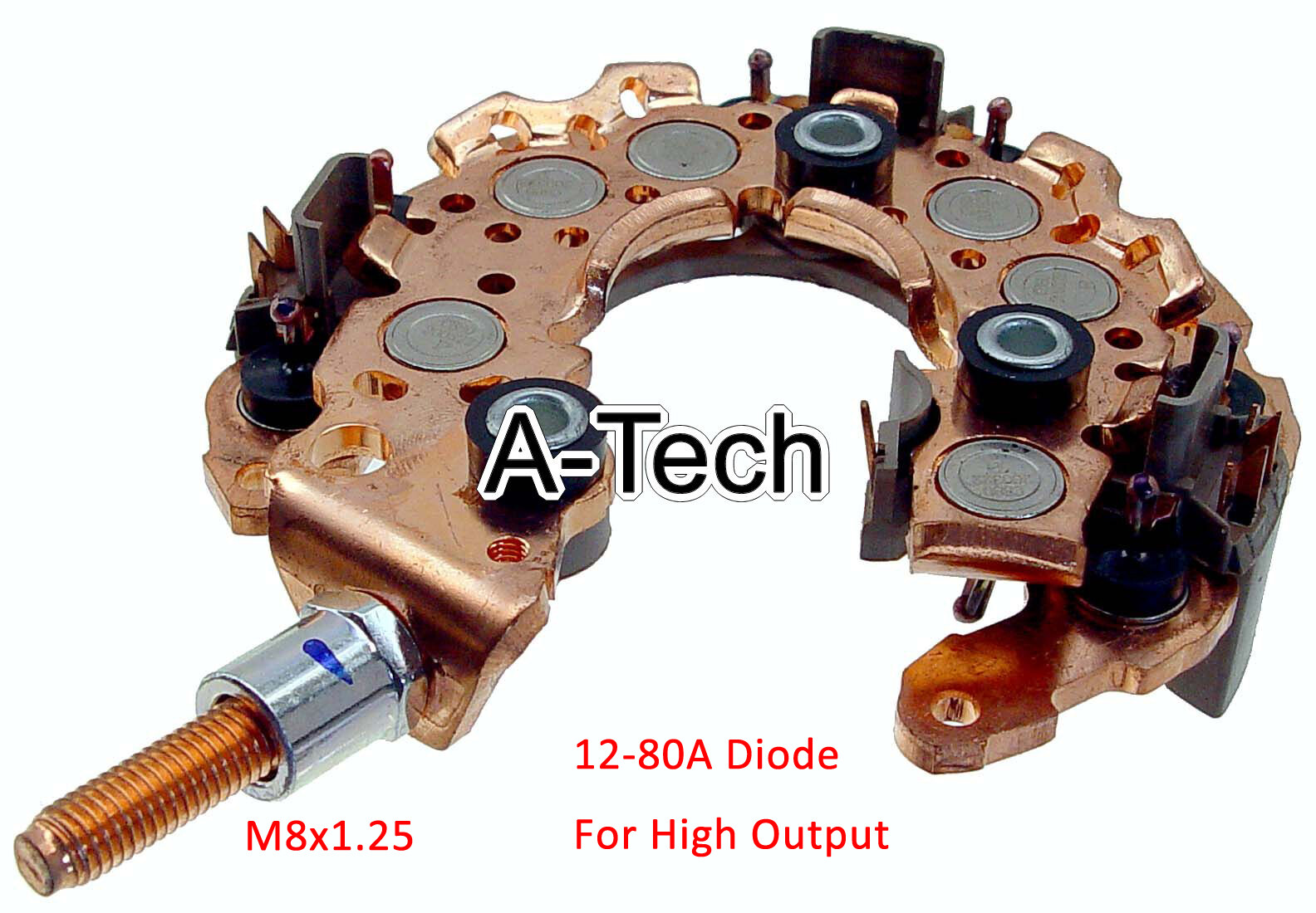 New Heavy Duty High Output Alternator Rectifier COPPER 120A-300A M8x1.25