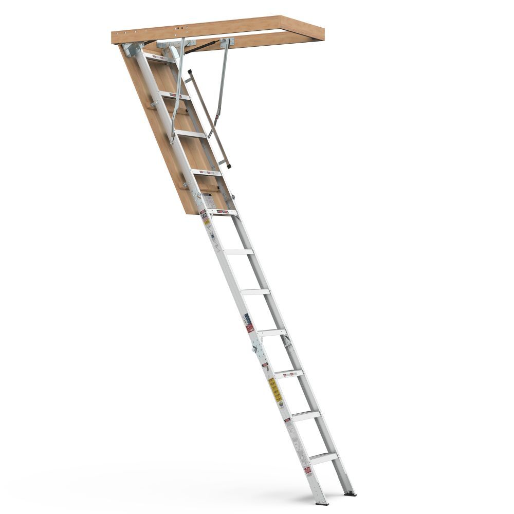Portable Retractable Aluminum Attic Ladder 7'8"-10'3" Height Folding Loft Stairs