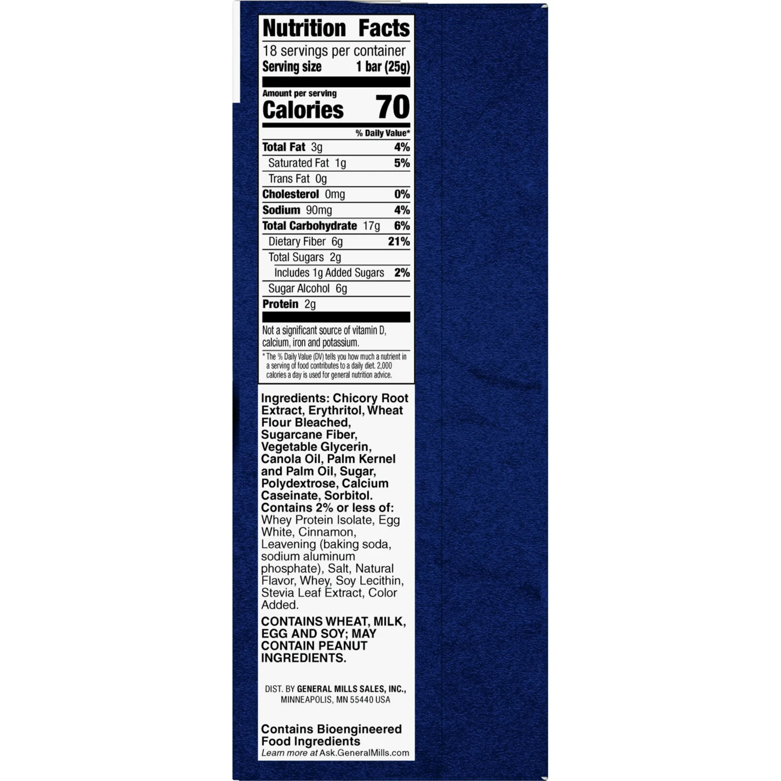 Fiber One 70 Calorie Soft-Baked Bars, Cinnamon Coffee Cake, 18 Ct