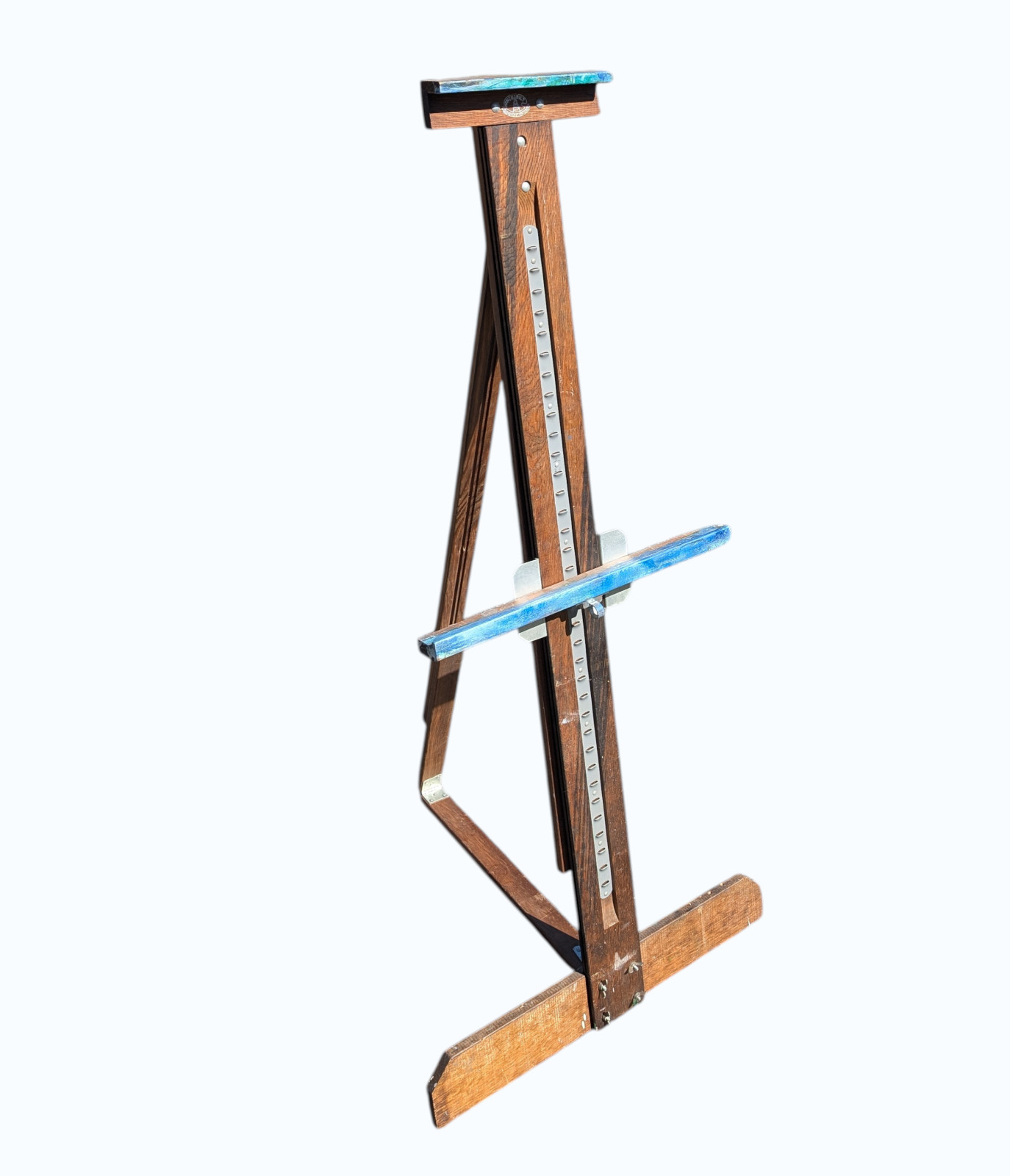 Antique Anco Bilt Large Wooden Floor Easel Folding Artist Studio Decor 4 - 8 ft