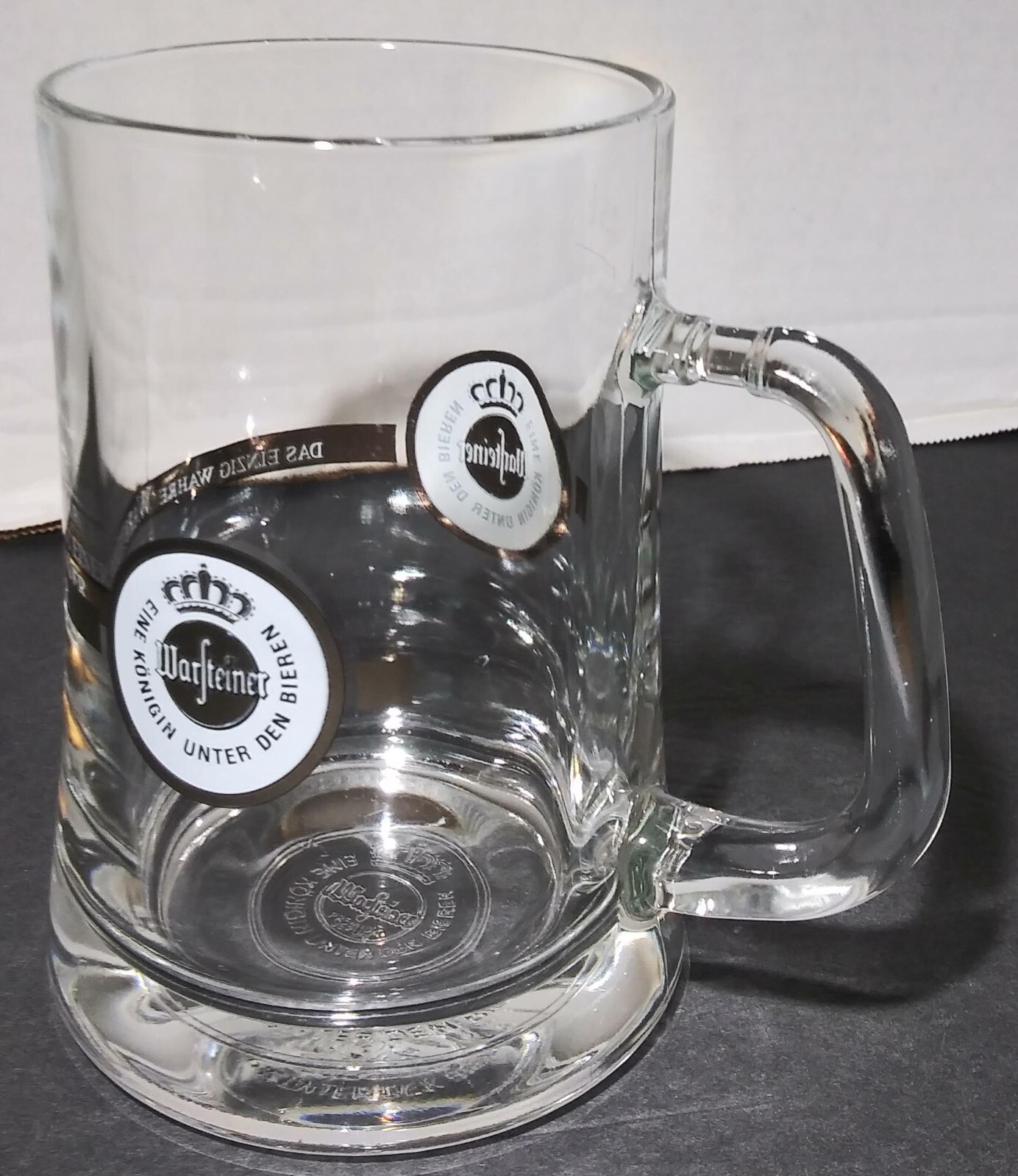 Warfteiner Beer Mug Stein Eine Konigin Unter Den Bieren .5L Glass German Beer
