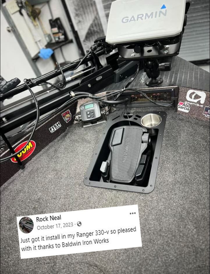 Premium Pre-Drilled Garmin Force Recessed Trolling Motor Foot Pedal Tray