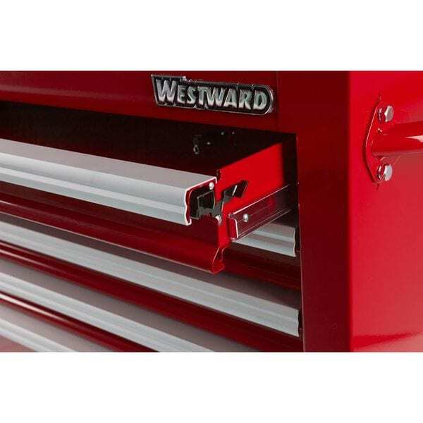 Westward 32H848 Westward Intermediate Chest, 3-Drawers, Powder Coated Red,