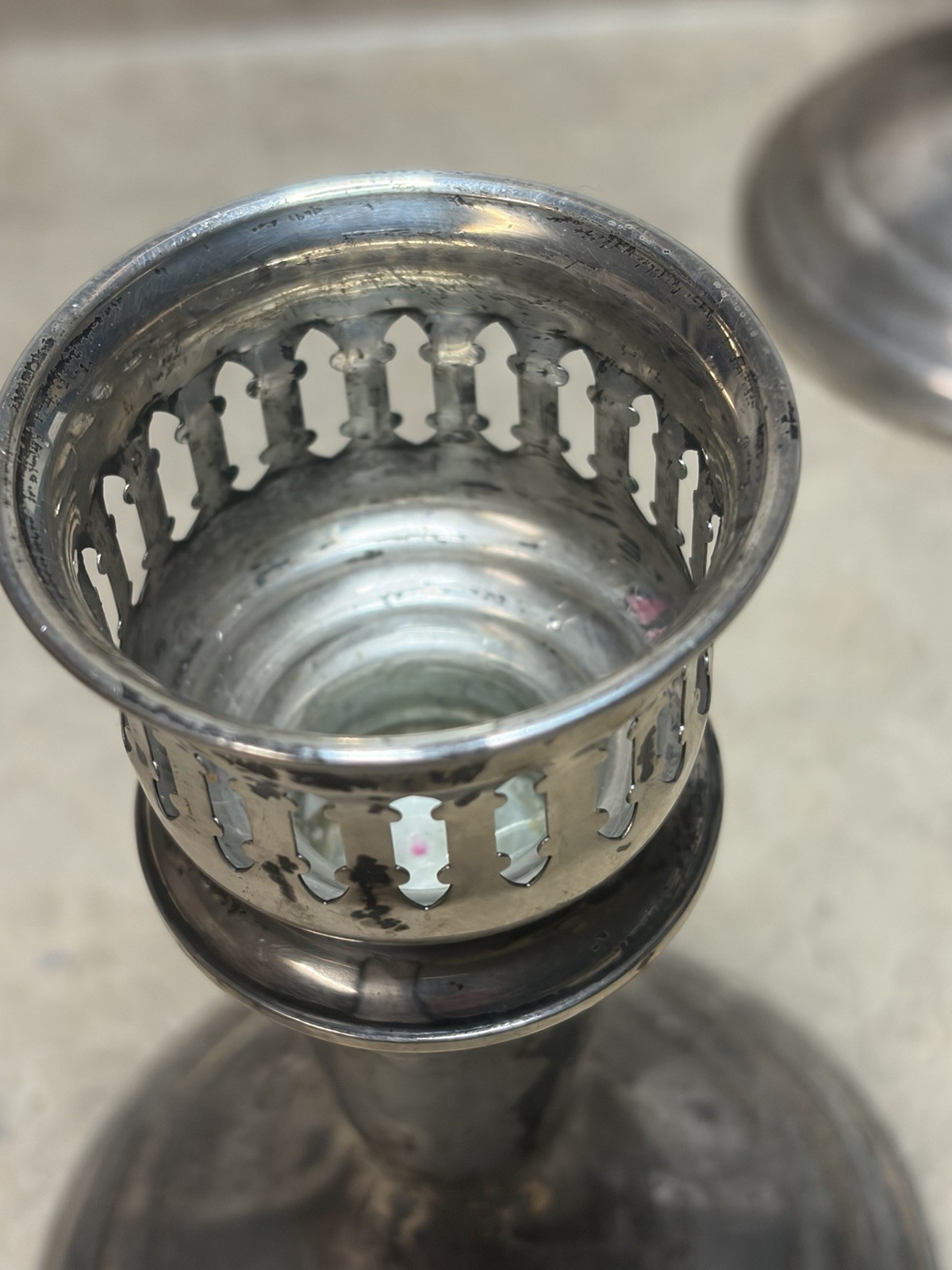 2 Towel Sterling Silver 49 Candle Holder Candlestick Filagree Inserts Weighted