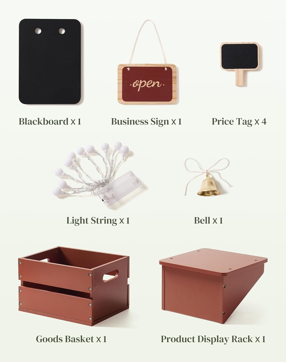 Robud Wooden Grocery Store Playset Play Store Starlight Market Playset for 3+