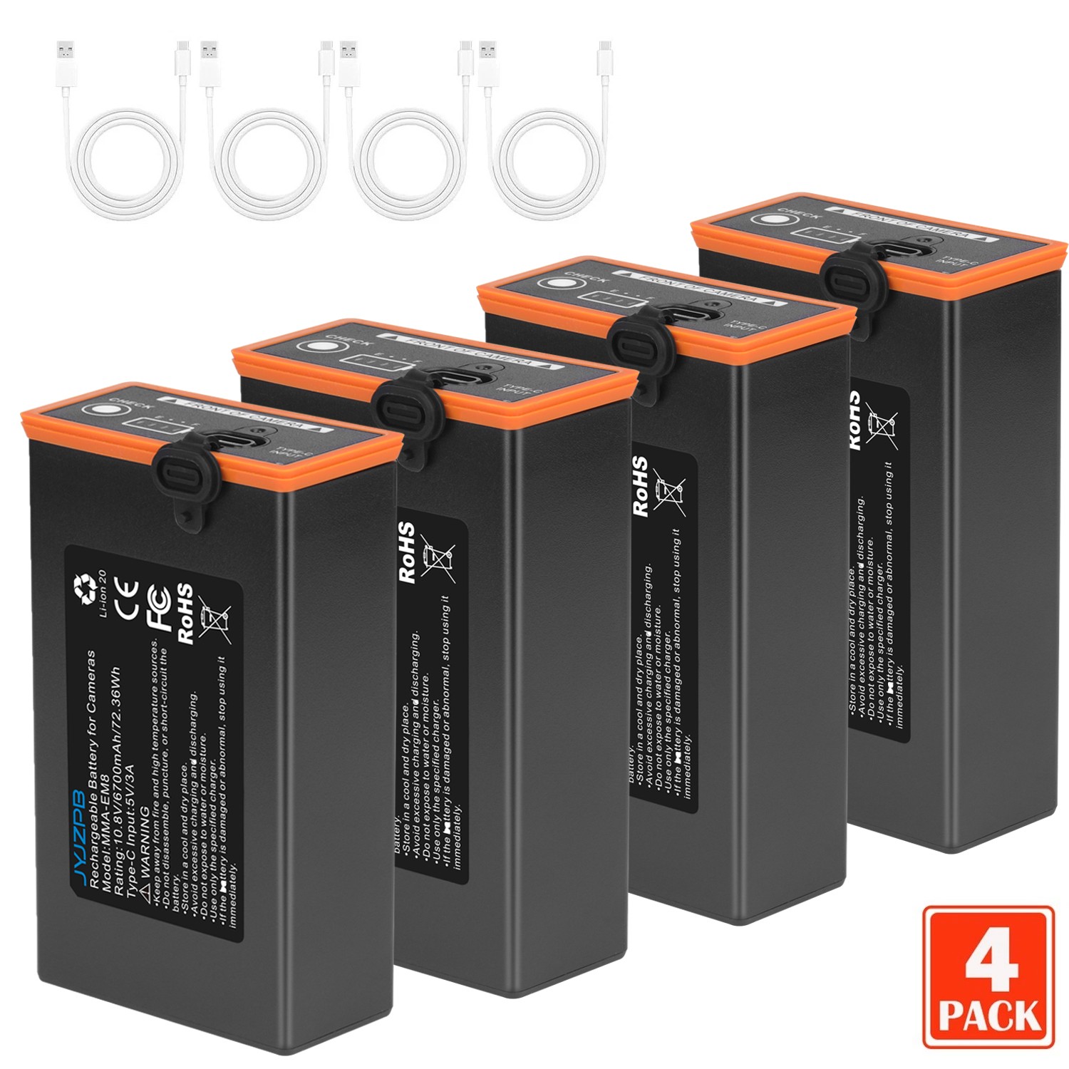 4pack For Moultrie Edge Battery Rechargeable Lithium-Ion Battery Pack for Moultr