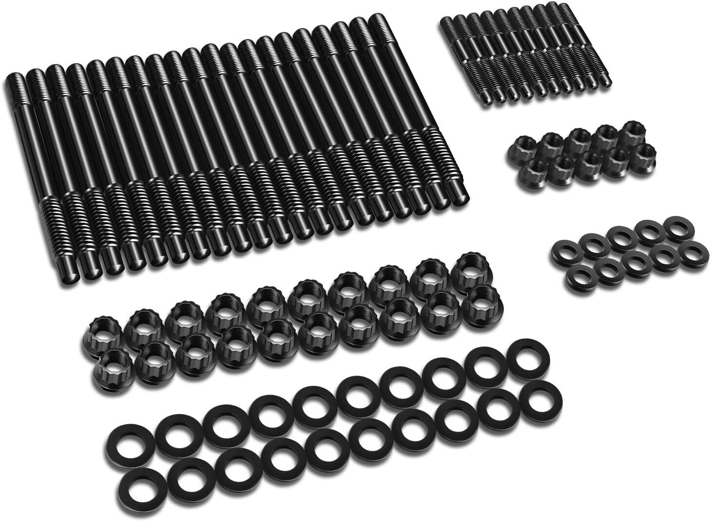 Head Studs Bolts Kit Black For 2004-2020 Chevy GM 4.8L 5.3L 5.7L 6.0L 6.2L 7.0L
