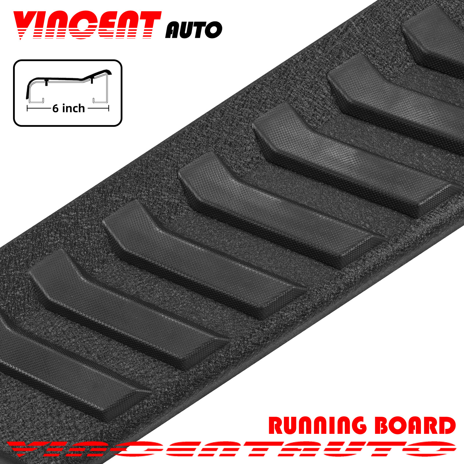 FIT 2017-2023 FORD F250 SUPERDUTY CREW CAB 6" BLK RUNNING BOARD STEP NERF BAR V