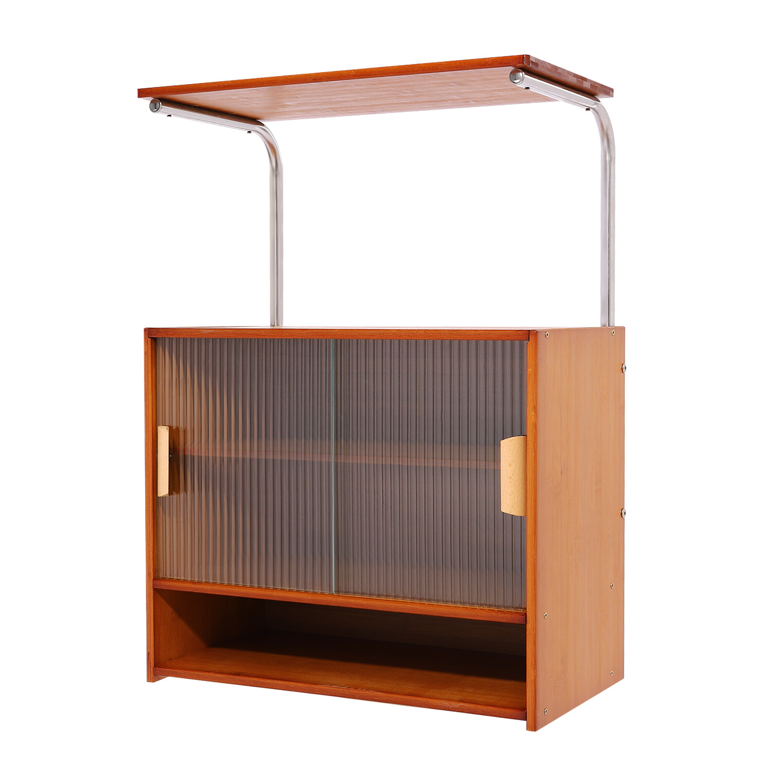 Microware Stand Kitchen Island Storage Cabinet with Open Shelves & Doors