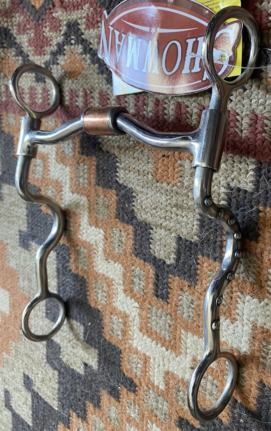 Low port barrel mouth SI Western bit w/spotted cheeks, independent side movement