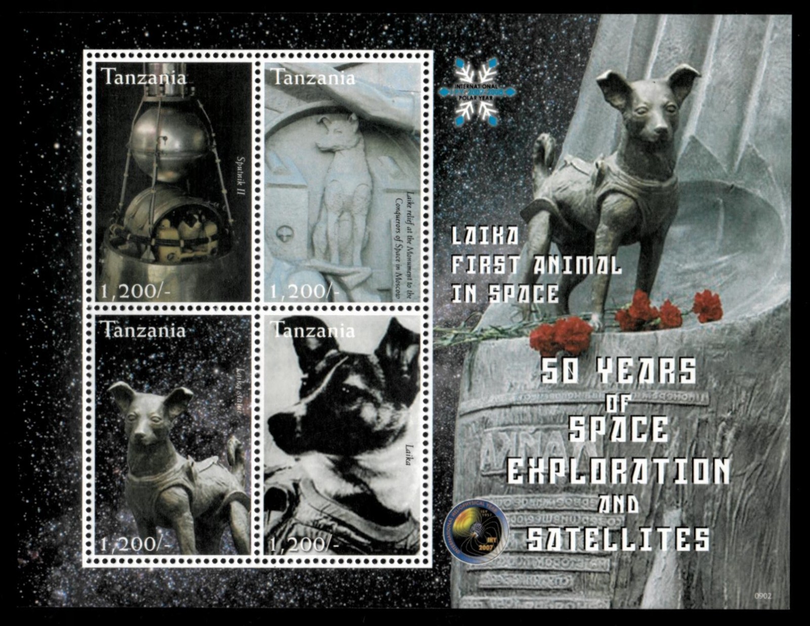 Tanzania 2009 - Space Exploration Laika - Sheet of 4 Stamps - Scott #2538 - MNH
