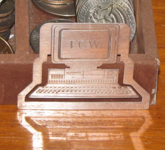 Tiffany & Company Sterling Silver 1990s Personal Computer Bookmark w/ Monogram