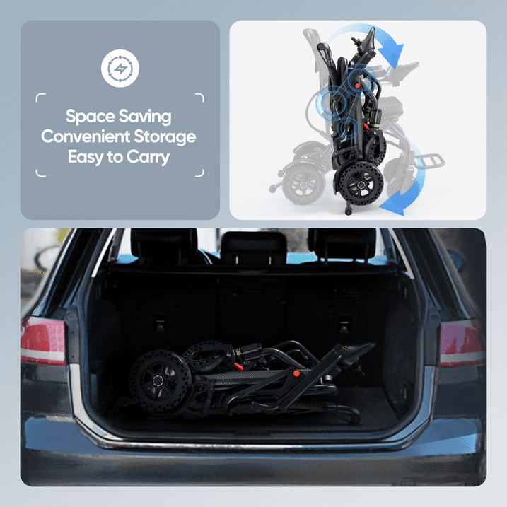 Foldable Electric Wheelchairs Intelligent Lightweight For Airline Seniors Adults