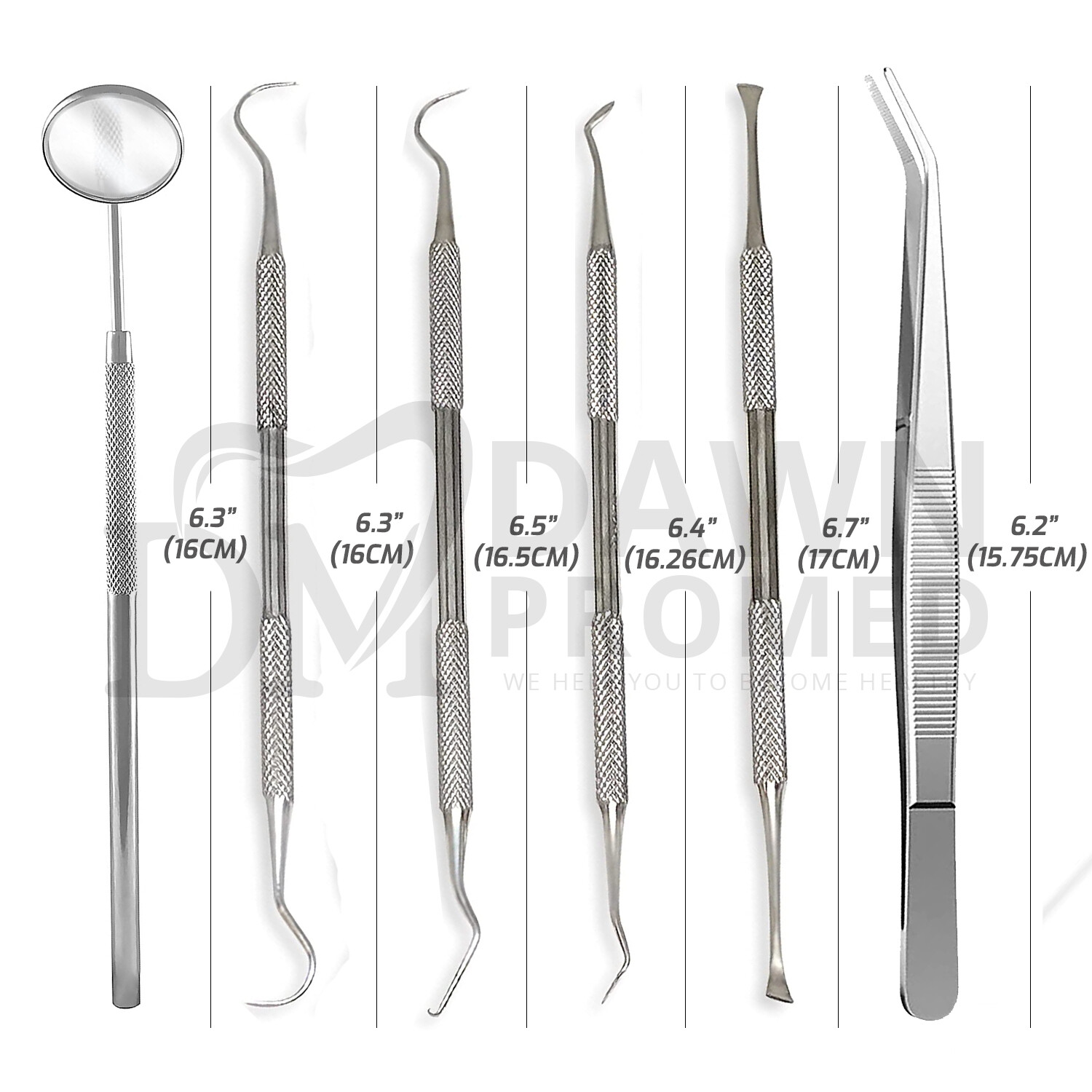 6 Pcs Dental Pick Hygiene Tool Set Tooth Scraper Plaque Tartar Remover Gum Floss