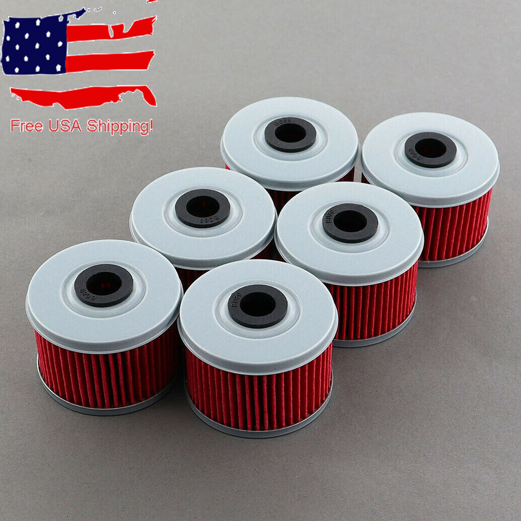 6x Oil Filter For Honda Rancher 350 420 TRX300 TRX400EX Foreman 500 Fourtrax 300