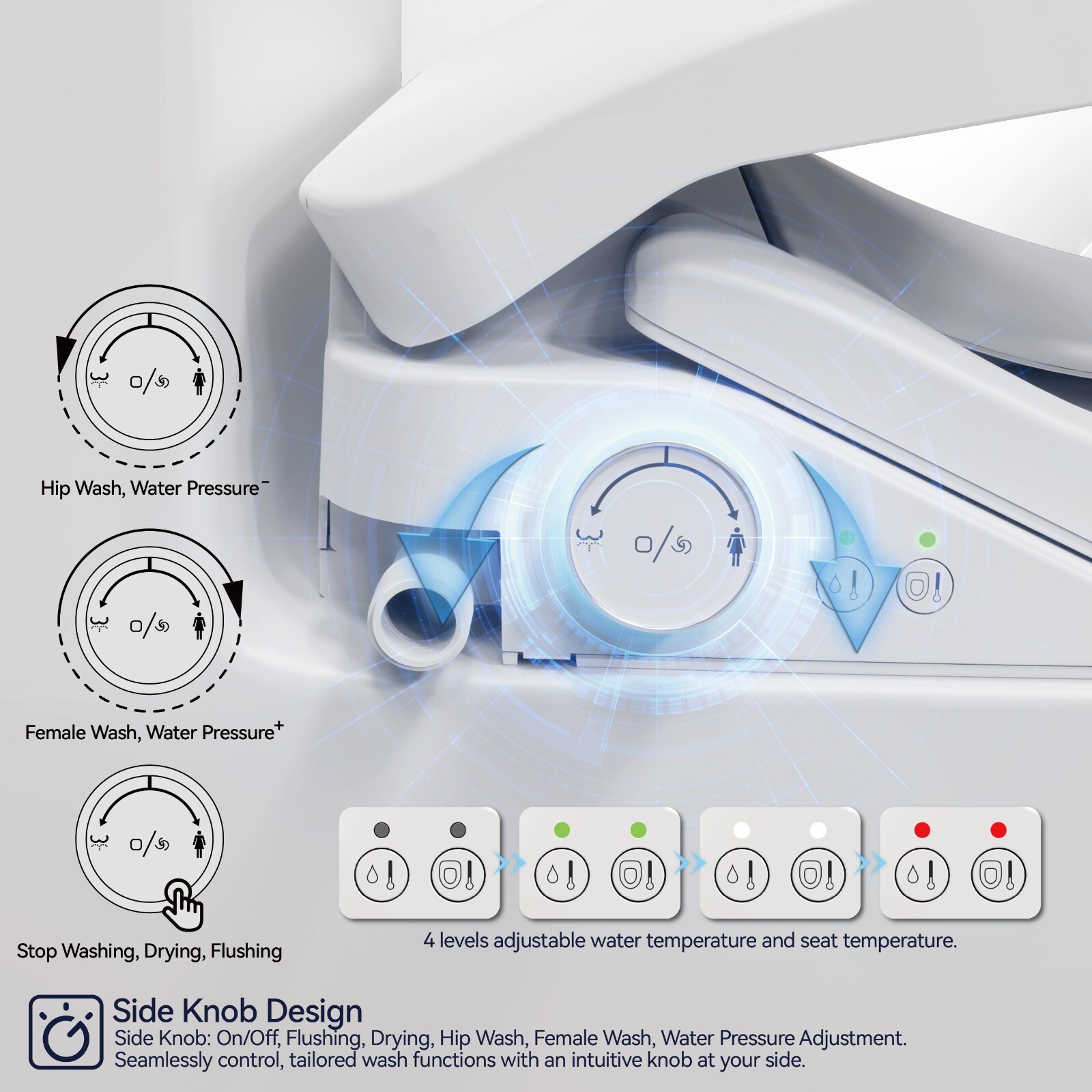 COZY Smart Bidet, Built-In Occupancy Sensor, Remote Control SBWHO2