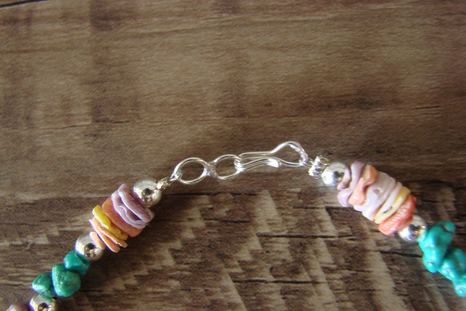 D. Jake Navajo Oyster Shell and Turquoise Beaded Anklet