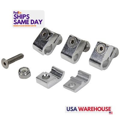 Allstar ALL18321, Set of 4 Polished Aluminum 2Pc Alum Line Clamps 1/4In 4Pk