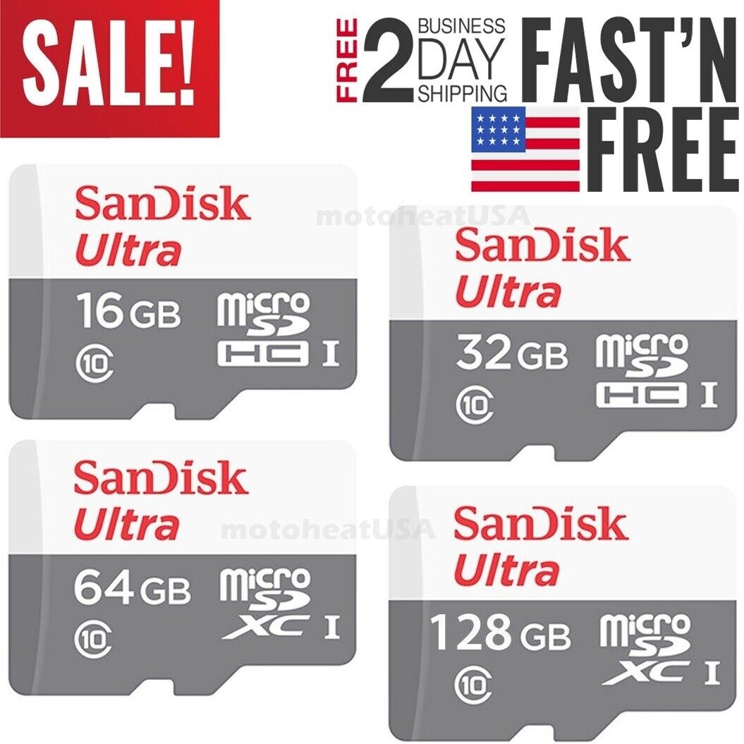 SanDisk Micro SD Card Ultra 16GB 32GB 64GB 128GB 256GB TF SDHC/SDXC Class 10 Lot