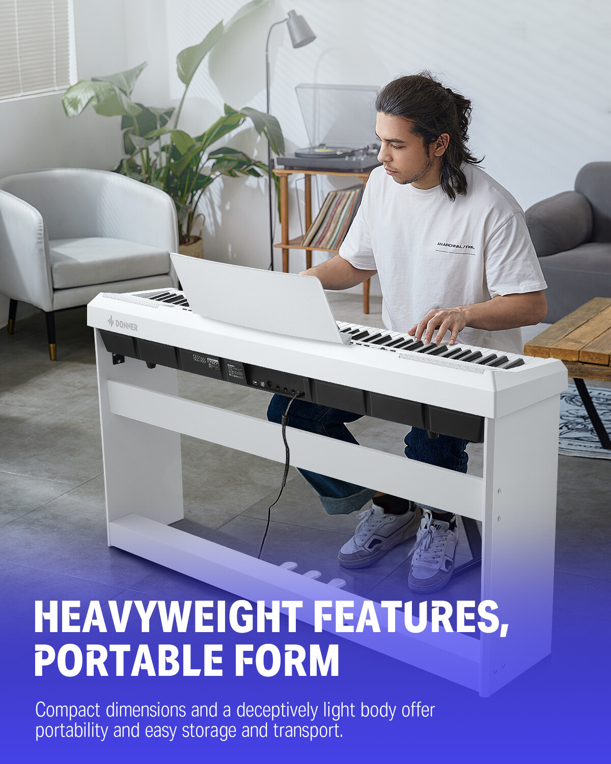 Donner DEP-20 Digital Piano Keyboard 88 Weighted Keys with Stand