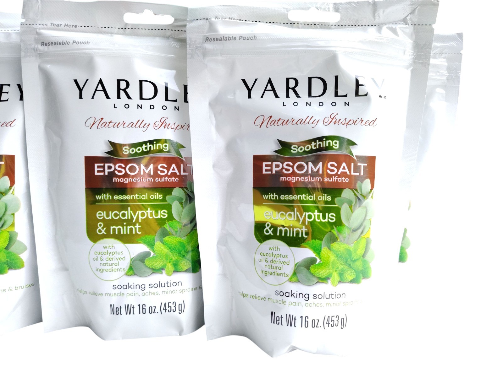 Yardley London Eucalyptus & Mint Epsom Salt Soaking Solution 6 Pounds 1lb Each