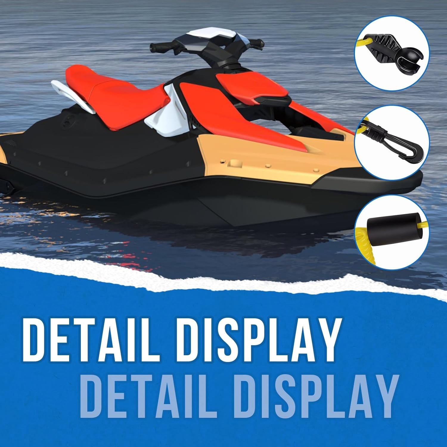 S278002843 278003410 Safety Lanyard Tether Key For 2014-2024 SeaDoo Spark 900