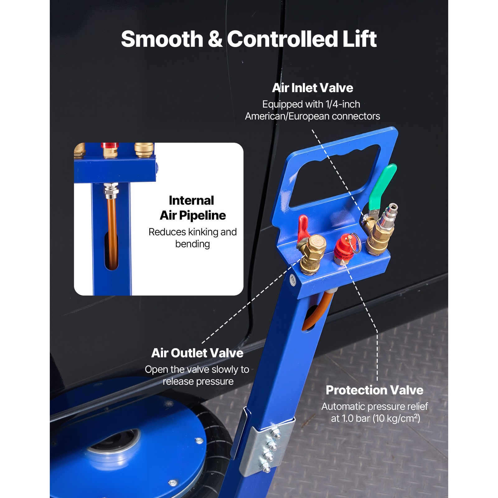 Uimoso 4-layer Airbag Air Jack 6Ton/13227 lbs Pneumatic Jack w/Heightened Column