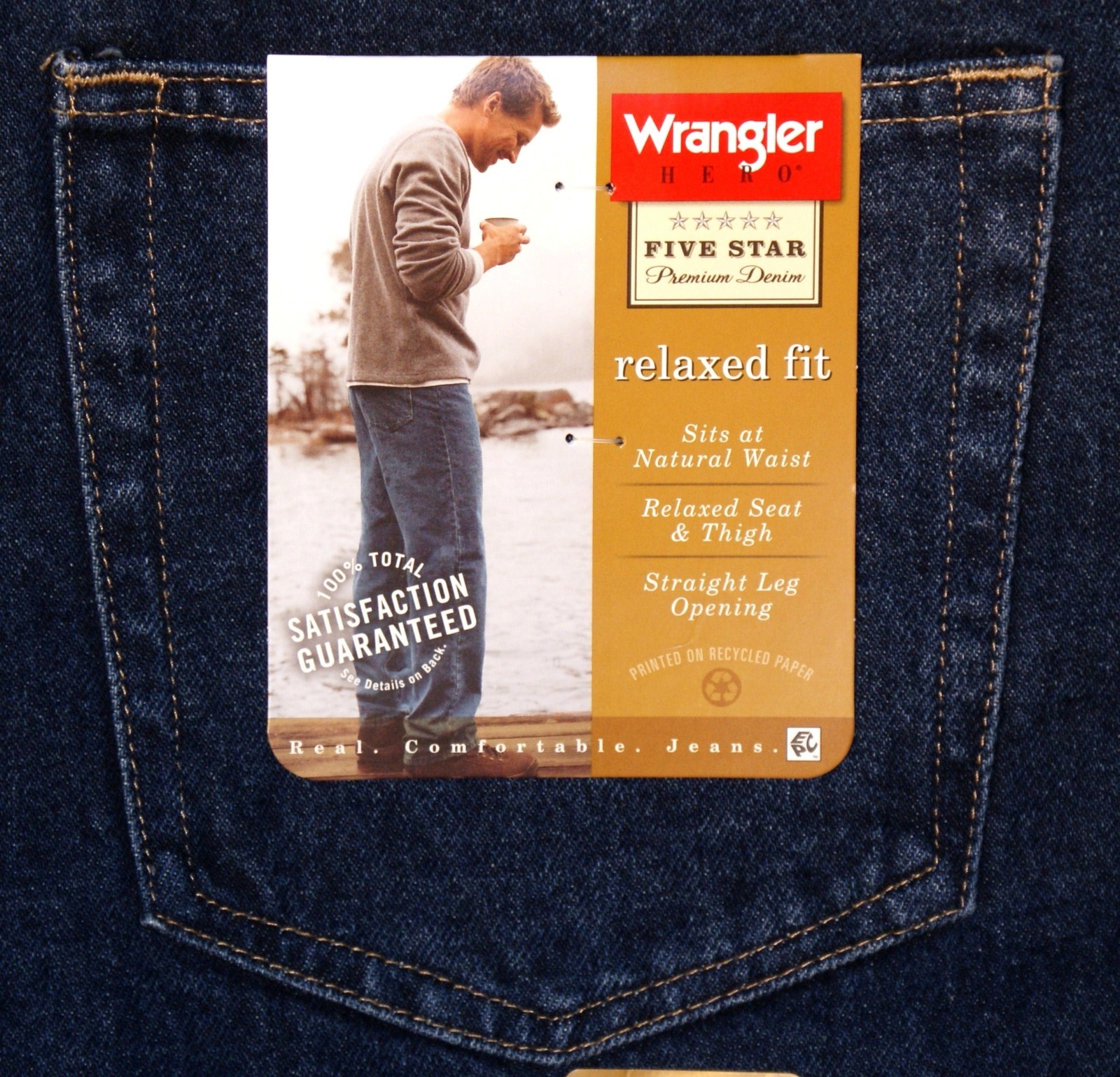 New Wrangler Five Star Relaxed Fit Jeans All Men`s Sizes Four Colors Available