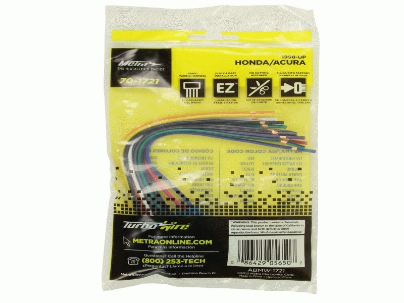 METRA 70-1721 / 1998 - 2013 HONDA / ACURA / SUZUKI RADIO WIRING HARNESS **NEW**