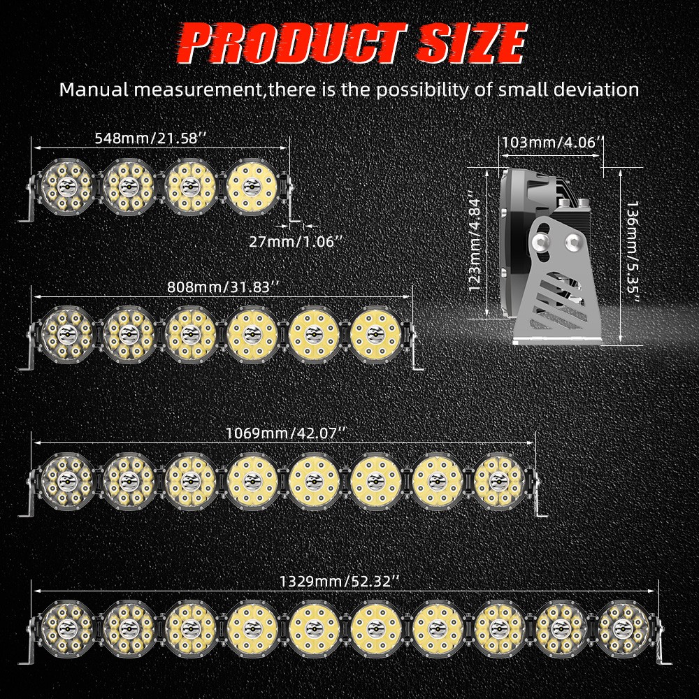 Roof Mount LED Light Bar Kit 8 Lights 42" Linkable 8x Fits Can Am Maverick X3