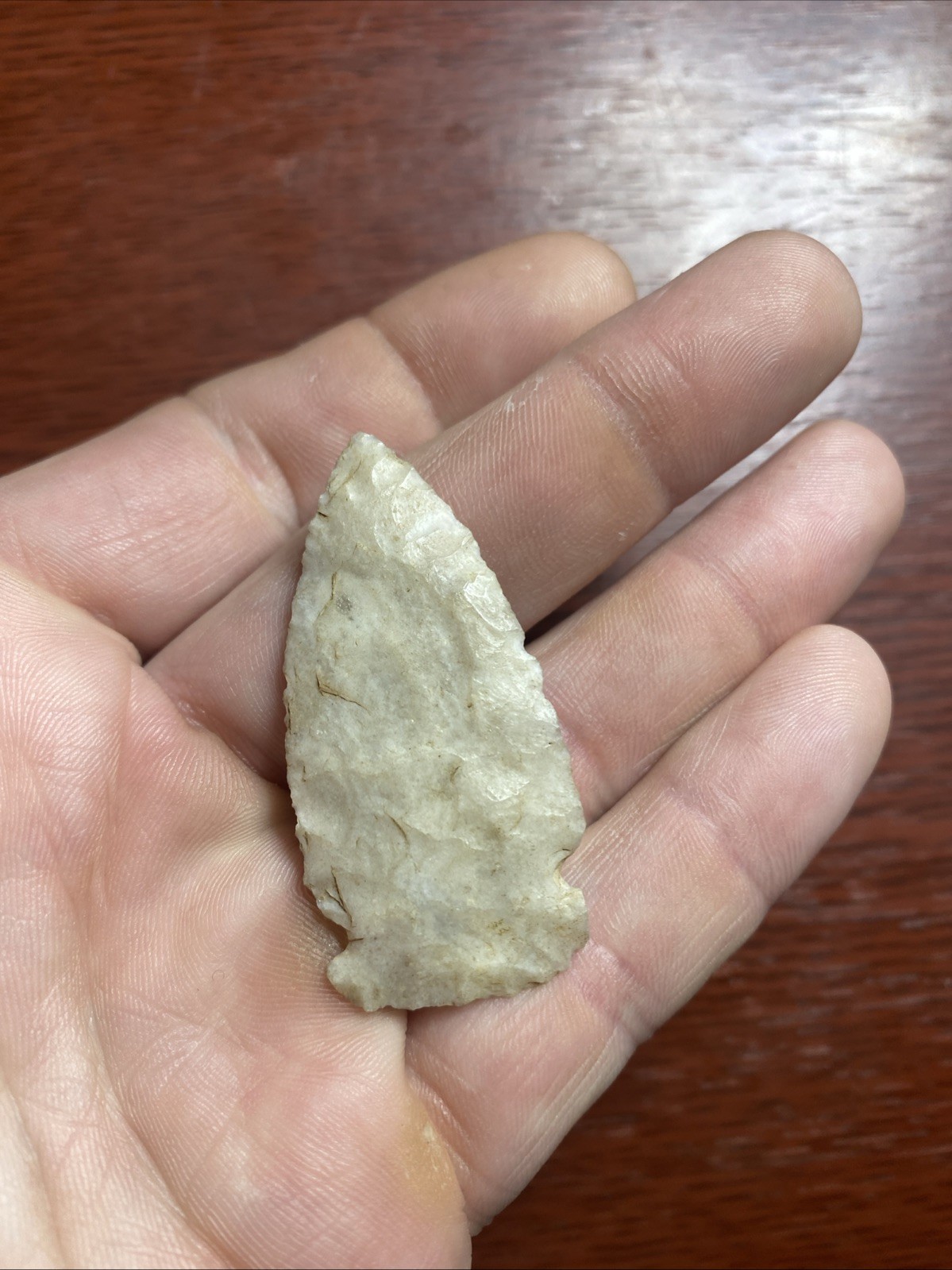 MLC s8269 Translucent 2” Archaic Micronotch Arrowhead Indiana Stone Artifact