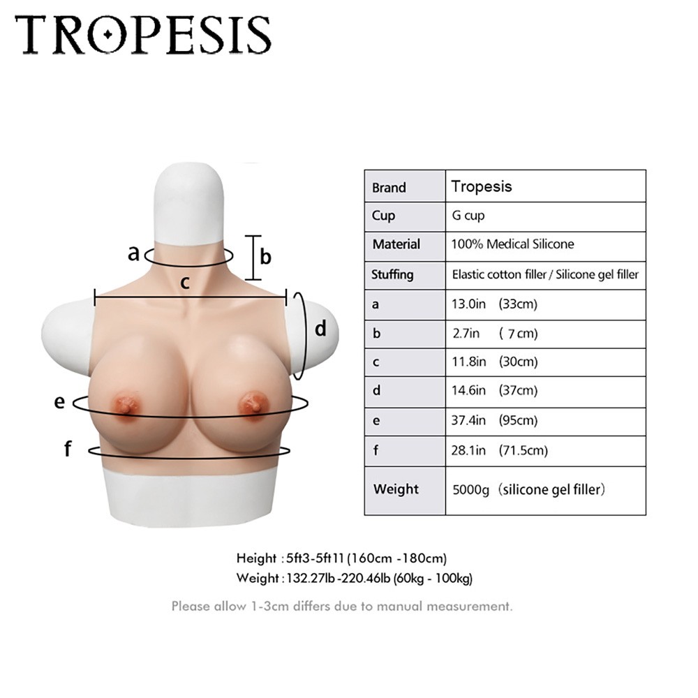 Natural Silicone G Cup Breast Form Fake Boobs For Crossdersser Drag Queen