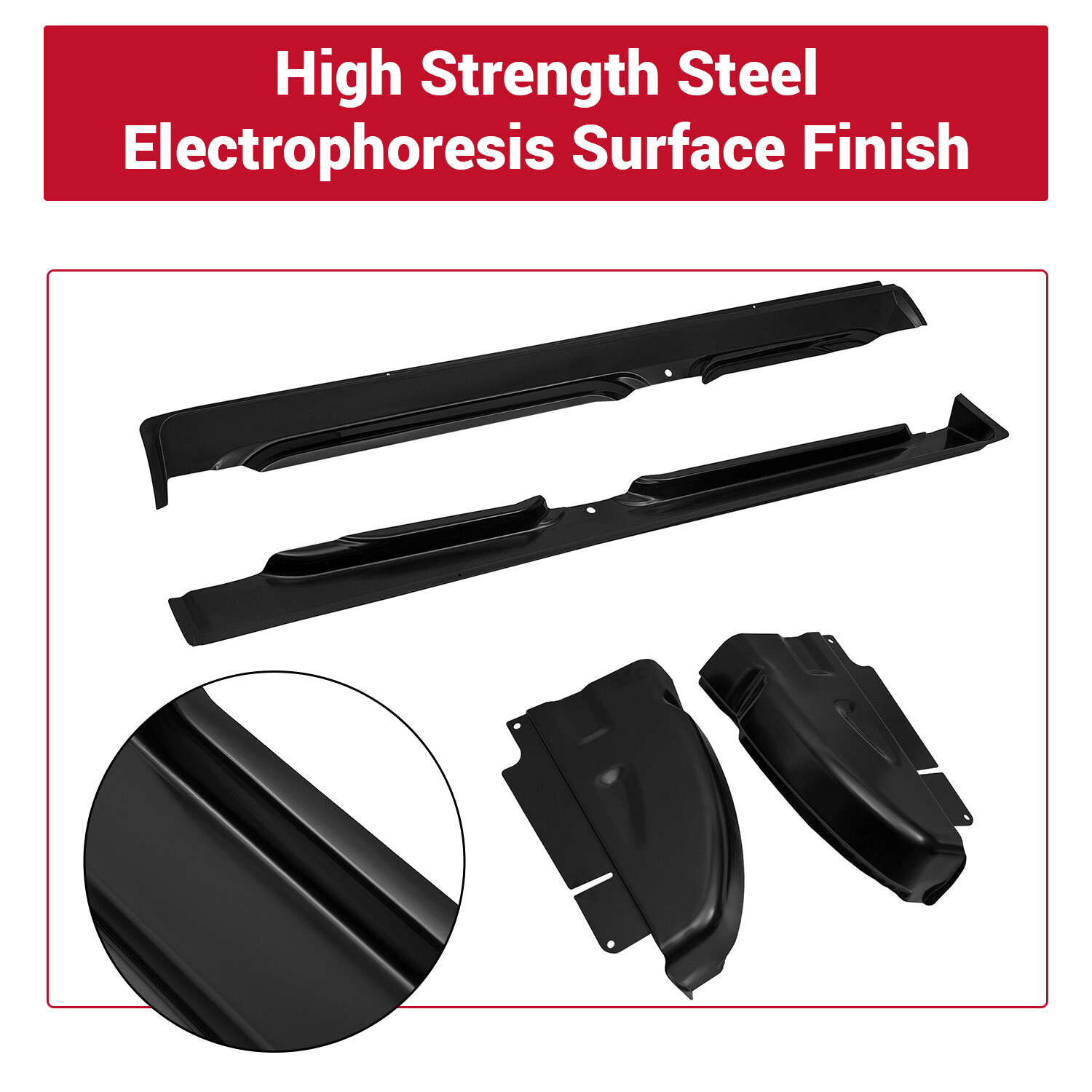 Pair Rocker Panels & Cab Corners For 2002-2008 Dodge Ram Quad Cab 1500 2500 3500