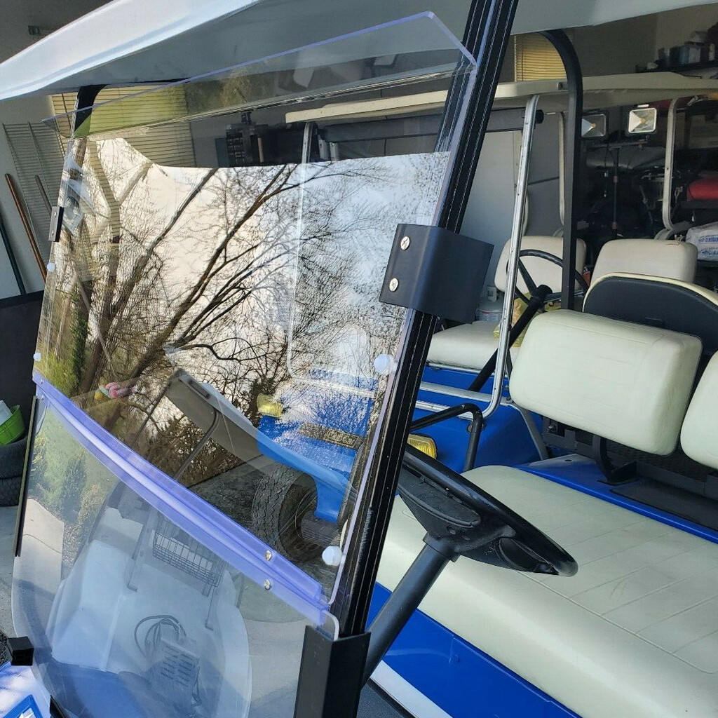 Clear PC Folding Windshield Windscreen Golf Cart Part For Yamaha G14 G16 G19