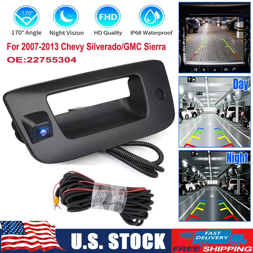 For Chevy Silverado/GMC Sierra 2007-2013 Rear View Backup Tailgate Handle Camera